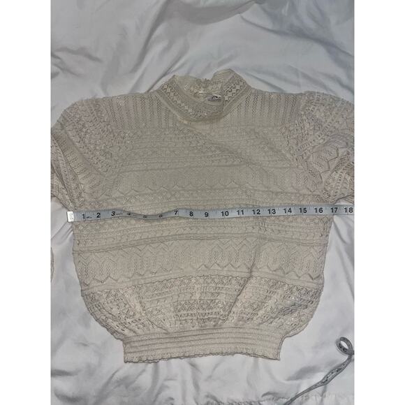Zara Beige Knit Long Sleeve CropTop Size:S Pre-Loved - Picture 9 of 13